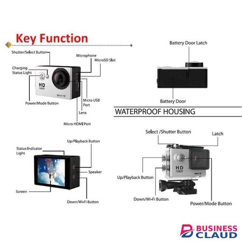 4K Ultra HD WiFi Action Camera Waterproof 30M 170° Wide Lens Extreme Sports DV Cam