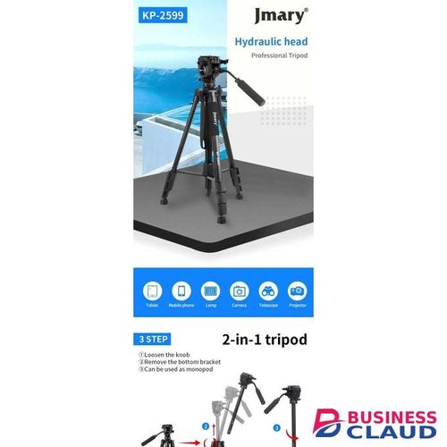 Jmary KP2599 Pro Aluminium Alloy Camera Tripod Monopod Stand with Smooth Fluid Head for Video Shooting