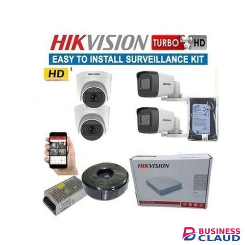 Hikvision 4 CCTV 2 DOME 2 BULLET Installation Full CCTV Kit 500GB + 50M Cable