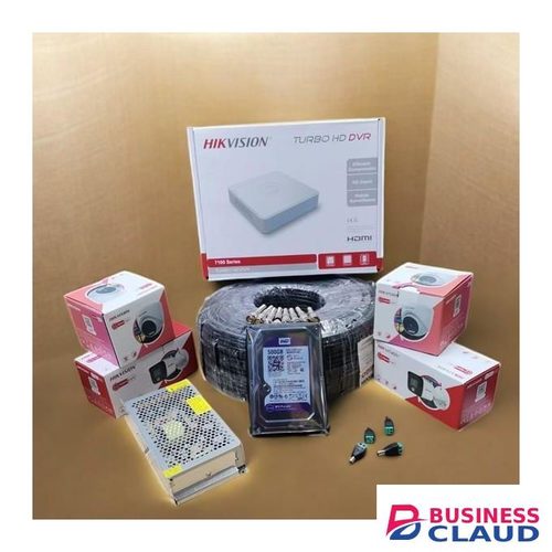 Hikvision 4 Camera Smart Hybrid Colored Night Vision 1080P HD CCTV Kit with Audio Recording and 4 Channel DVR Machine