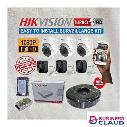 Hikvision 6 1080P 2MP Full HD CCTV Security System – Complete Full Kit with 1TB Hard Disk, Easy Setup & Performance Guaranteed