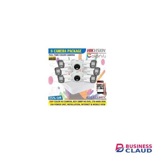 Hikvision 8 HD 2MP Colored At Night CCTV Camera Full Kit - (With Colored Images Day & Night + Record Audio+ 1TB HDD+ 3M HDMI Cable)