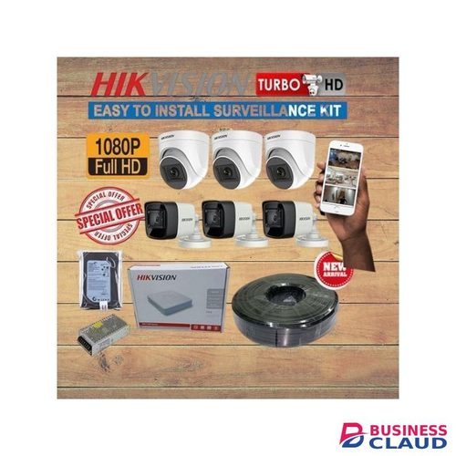 Hikvision 6 1080P 2MP Full HD CCTV System Kit – 1TB Hard Disk, Easy Installation, Live View Video Streaming & High Functionality