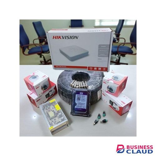 Hikvision 4 Channel 2MP Smart Hybrid Colored Night Vision CCTV Kit with DVR, Audio, and Full HD Clarity