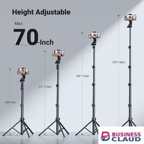 Ugreen iPhone Tripod Stand Filming 70"/1.8m Tall Selfie Stick Bluetooth Remote Foldable Phone Travel Mount 360° Rotating Holder Compatible with iPhone 17 Pro Max Air 16,Galaxy S25 S24 Ultra, Camera - LP680