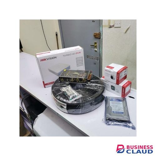 Hikvision Full HD 2 Camera CCTV Kit 4 Channel DVR Machine 500GB Harddisk Night Vision Reliable Performance Plug and Play