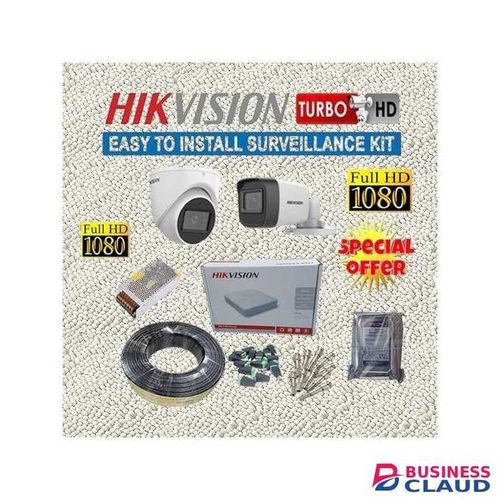 Hikvision 2 Camera 1080P CCTV Kit with 4 Channel DVR Machine 500GB Harddisk Night Vision Easy to Install Reliable Quality Performance
