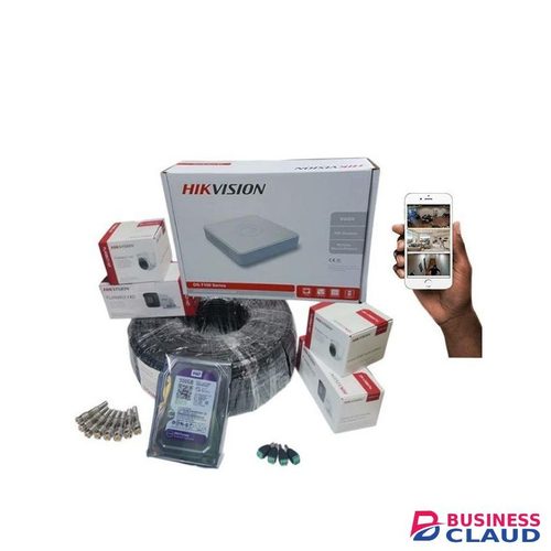 Hikvision 4 Camera 1080P HD CCTV Kit with 4 Channel DVR, 50M Coaxial Cable, Motion Detection, and Cloud Backup