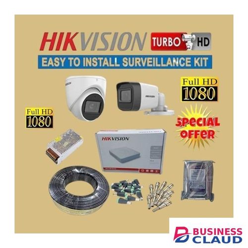 Hikvision 2MP 1080P CCTV Full Kit 4 Channel DVR Machine 500GB Harddisk Night Vision RG59 Cable Top Quality Stable Performance