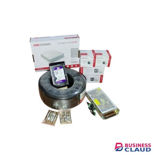 Hikvision 4Channel 2MP 1080P Full HD CCTV Kit with DVR, 50M Cable, Motion Detection, and Cloud Storage Backup Support