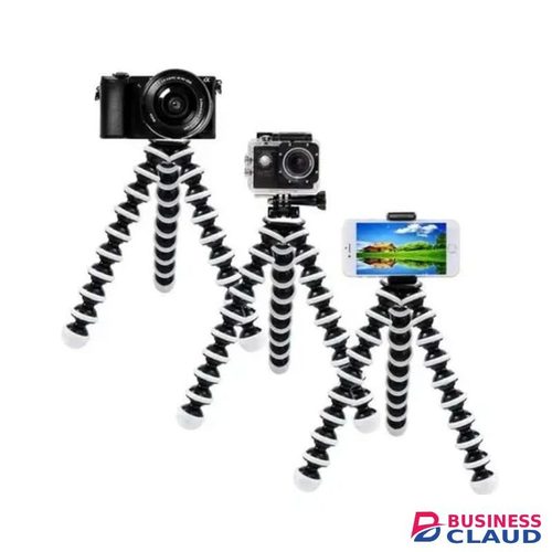 Tripod Octopus Flexible for Camera & Smartphones With Phone Mount - White & Black