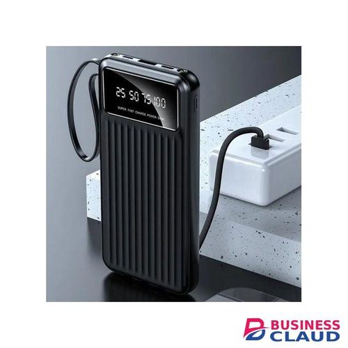 10W Power Bank 20000MAH WITH 4 LIGHTNING TYPE C MICRO CABLES With Flashlight