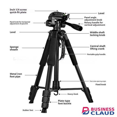 Tripod 3366 Lightweight Aluminum Tripod for Smartphones and Cameras – Extendable Height with Lock
