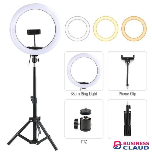 13INCH Selfie LED Ring Light With 2.1M Tripod Stand And Cell Phone Holder For Live Stream/Makeup 13" RINGLIGHT WITH LAVALLIER MIC