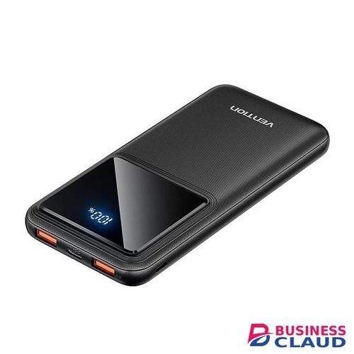 Vention 10000mAh Power Bank (Micro-USB + USB-C + USB-A + USB-A) 22.5W Black LED Display Type