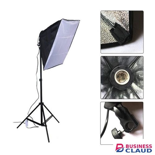 Foldable 50 by 70 cm for soft box with 2.1 tripod stand and LED corn bulb lighting photography accessories for photo studio