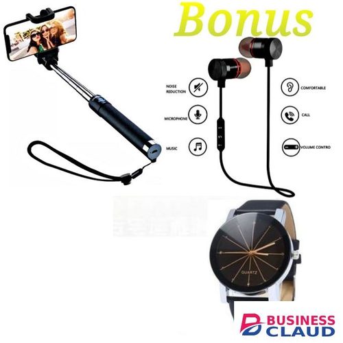 Sensitive Selfie Stick-Black +Free Watch,Sports