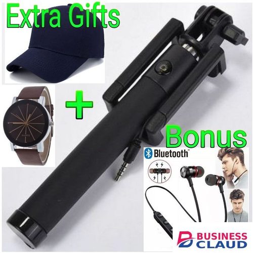 Selfie Stick + Free Watch,Cap,Bluetooth Earphones