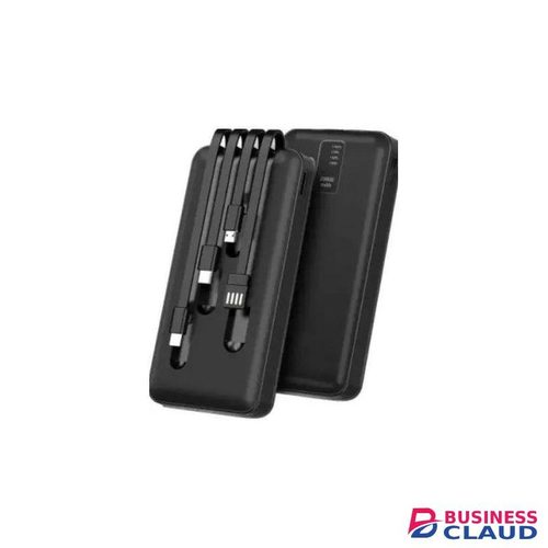 Amaya 20000mAh anti-scratch texture power bank with built in Micro, Type C, Lightning Cable & Recharging cables