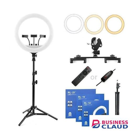 RL-14 LED Ring Light 14 Inch Professional Photography Light with 3 Color Modes, Phone Holder & 200cm Adjustable Tripod Stand