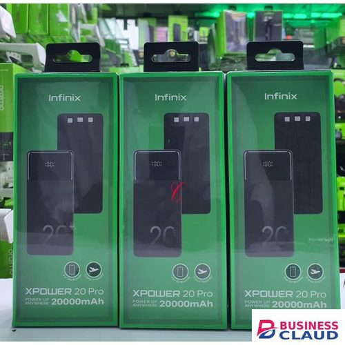Infinix Xpower 20 Pro XP20C 20000mAh power bank with built in Micro, Type C & Lightning cables