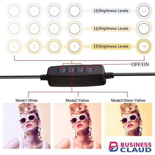 Professional 10-Inch LED Ring Light with Adjustable Brightness & Tripod for Photography and Video