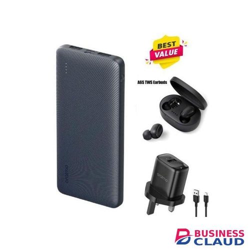 Oraimo Toast 15 Flash 15W 10000mAh Fast Charging Power Bank + Type C charger +A6S Earbuds