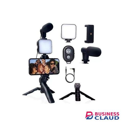 Vlog Kit With Light And Microphone And Tripod,Mimi Portable Tripod Video Making Kit For YouTube And TikTok For Smartphones