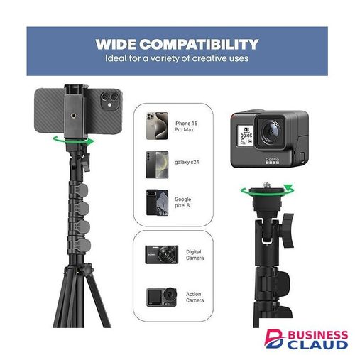 63 Inch (160CM) 1.6M Tripod Stand with Mobile Phone Holder – Versatile Stand for Ring Lights, Cameras, and Mobile Phones. Ideal for Video Recording, Video Shooting, and Lighting Setup HEAVY DUTY STAND