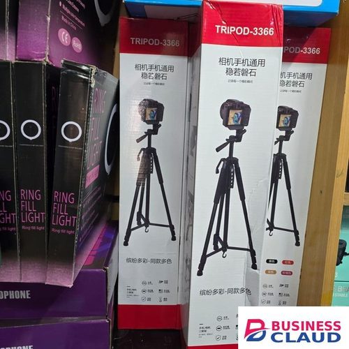 Tripod 3366 Sturdy Black Tripod for High-Quality Video Recording