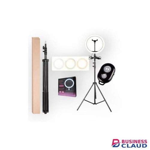 Tripod Stand With 10 Inch LED Ring Light- Dimmable Beauty Ringlight For Selfie Live Stream/Makeup/Youtube/Tiktok Video 2.1m