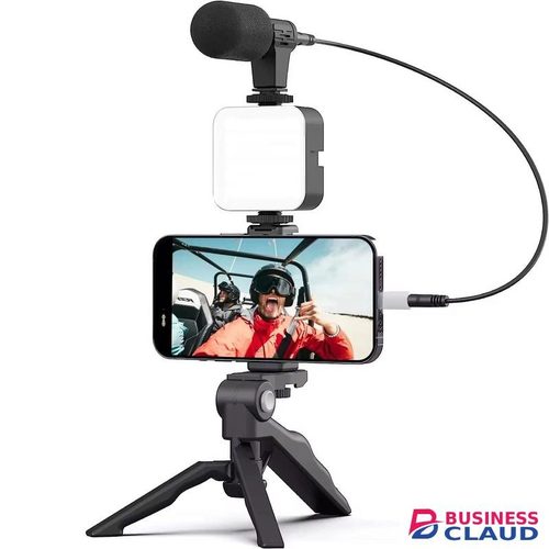 AY-49 Complete Phone Video Kit With Light And Tripod Mic