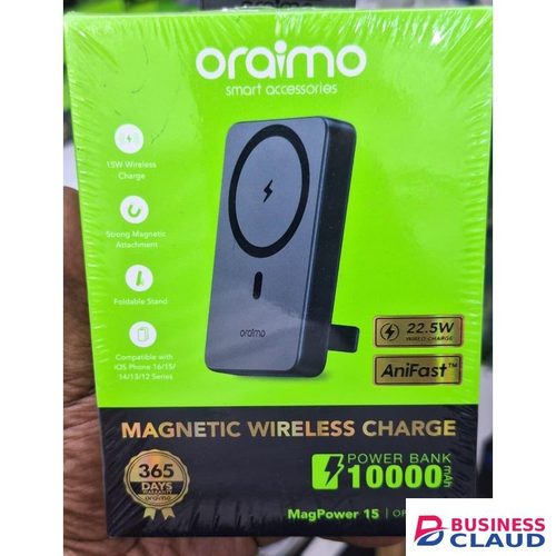 Oraimo MagPower 15 10000mAh Magnetic Wireless Power Bank - 15W Wireless & 22.5W Wired Fast Charge