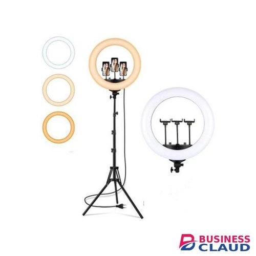 14-inch LED Selfie Ring Light With Extendable 2.1m Tripod Stand, Dimmable LED & Bluetooth Remote For Live Streaming & Video Recording