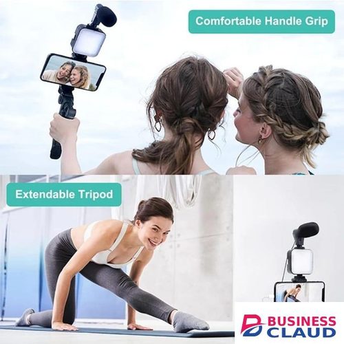 bluetooth connection vlogging kit wireless video making kit live stream microphone vlogging kit android with tripod