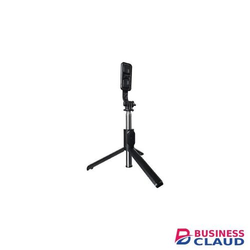3-in-1 Adjustable Selfie Stick Tripod Stand with Extendable Telescopic Rod Portable Foldable Phone Holder for Android & iPhone Video Recording Live Streaming Vlogging – Black