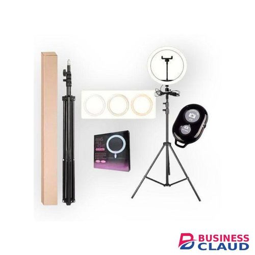2.1M Tripod Stand With 10 Inch LED Ring Light- Dimmable Beauty Ringlight For Selfie Live Stream/Makeup/Youtube/Tiktok Videos