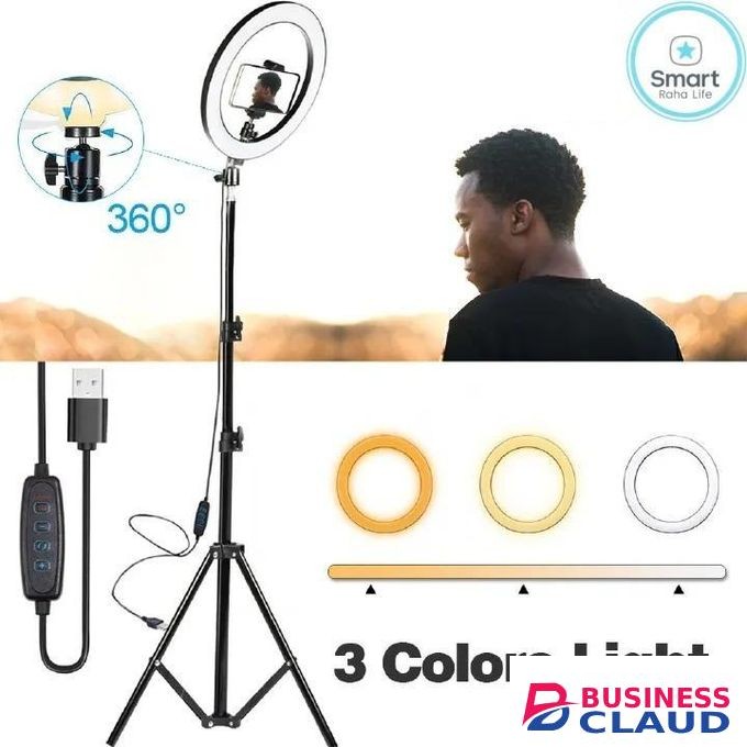 Smartraha life RahaLife 2.1M Tripod Stand with 10 Inch LED Ring Light Beauty Ringlight fo Makeup Tiktok Youtube