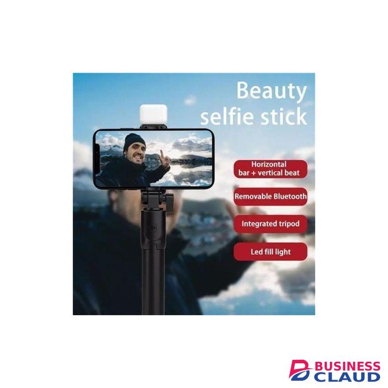 3-in-1 Selfie Stick Phone Camera Tripod Stand with Bluetooth Remote - 360° Rotating Phone Holder - Lightweight, Foldable & Durable – Ideal for Travel, Vlogging & Live Streaming - Black