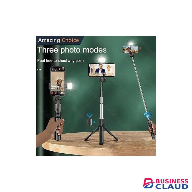 tripod stand for phone and camera // 3-in-1 Selfie Stick Phone Camera Tripod Stand with Bluetooth Remote - 360° Rotating Phone Holder - Lightweight, Foldable & Durable – Ideal for Travel, Vlogging & Live Streaming
