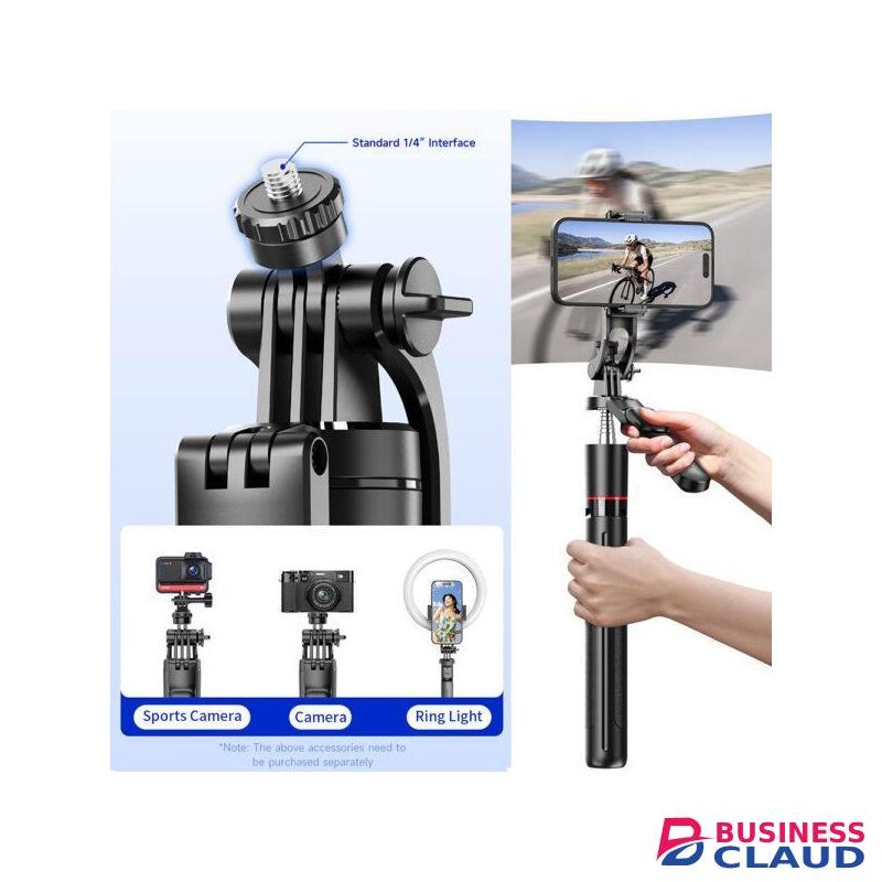 F16 360° Selfie Stick Tripod 1.7m Stainless Steel Rod 360 Rotating Tripod Stand......