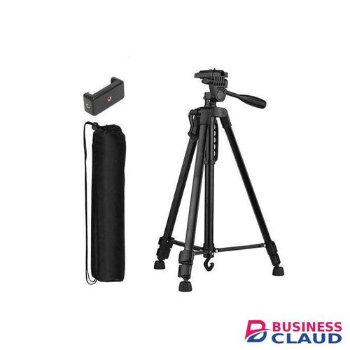 Sturdy Black Tripod 3366 Adjustable Tripod Stand For Phone And Camera With Bubble Level And Carrying Bag