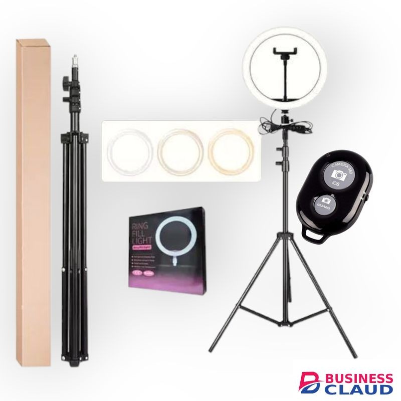 10INCH Selfie Ring Light With 2.1M Tripod Stand + Bluetooth Shutter+ Cell Phone Holder For Live Stream/Makeup 10" RINGLIGHT.