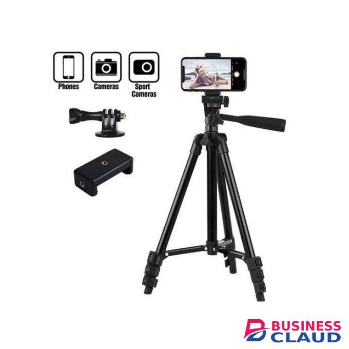 ADJUSTABLE PHONE CAMERA TRIPOD STAND + HOLDER CLIP