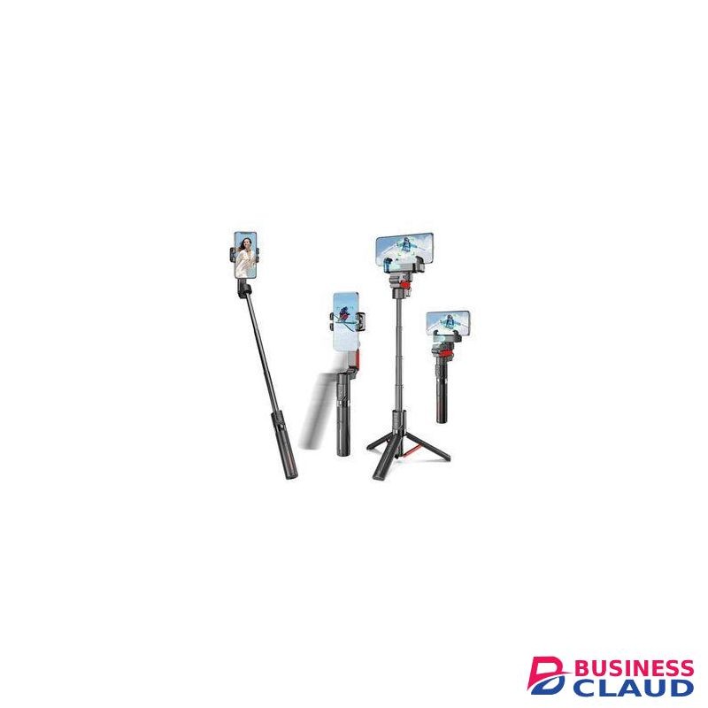 Handheld Phone Stabilizer Gimbal with AI Face Tracking & Dual Fill Lights.