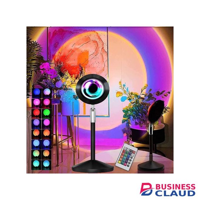 Remote Control Sunset Lamp Projector RGB Sunset Lamp 16 Colors USB LED Sunset Light For Live-Stream/Photography