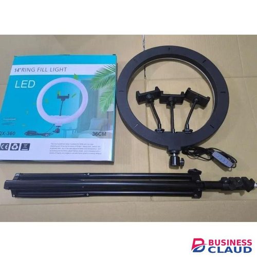 Professional QX360 LED Ring Light 14 Inch 36W For TikTok Videos + 200cm Adjustable Tripod & Phone Mount