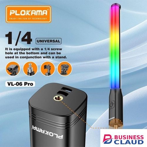 Plokama VL-06 Pro RGB Stick Video Light Professional LED Fill Light for Camera Tripod