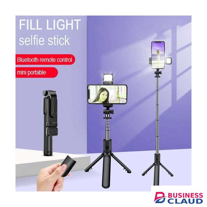 Remote Bluetooth Selfie Stick +Tripod Stand + Fill Light Multiple Function