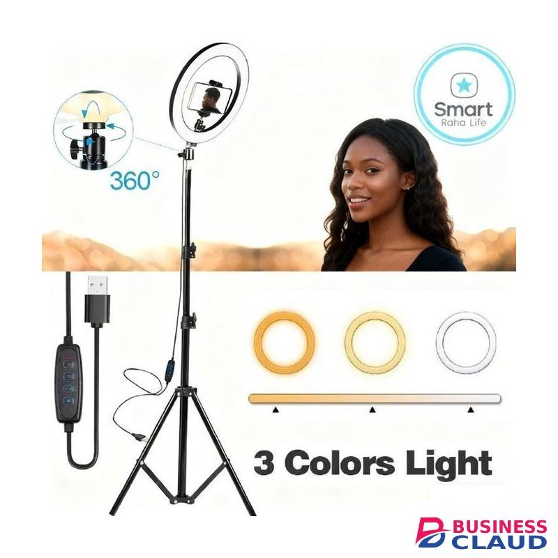 RahaLife 2.1M Tripod Stand with 10 Inch LED Ring Light Beauty Ringlight fo Makeup Tiktok Youtube
